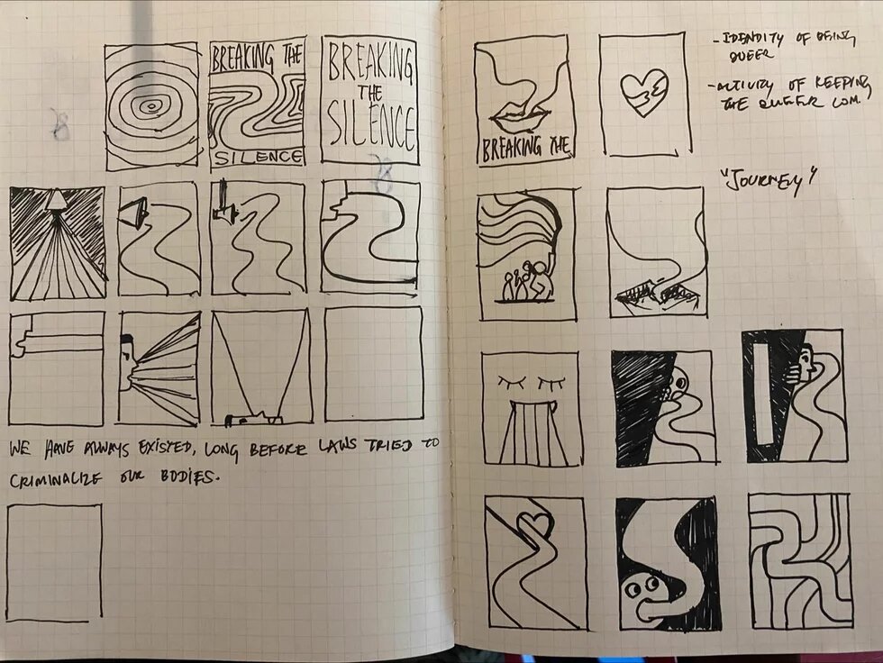 Illustration sketch book Breaking Silence