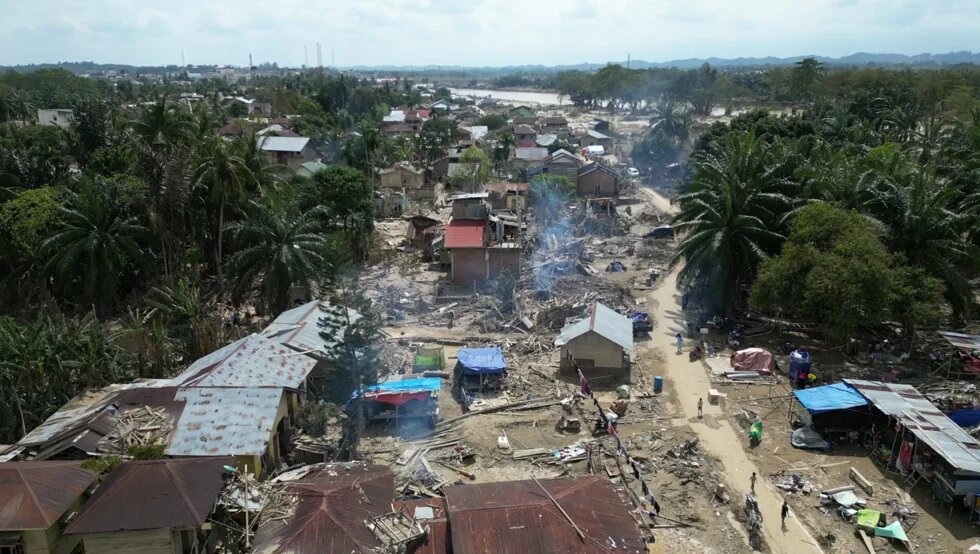 Drone image Indonesia floods 2025